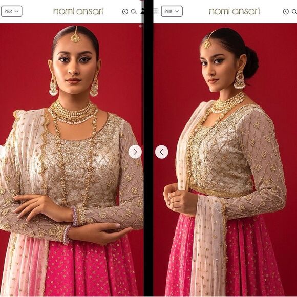 NOMI ANSARI AUTHENTIC LUXURY PAKISTANI DESIGNER COUTURE DRESS - Picture 5 of 16